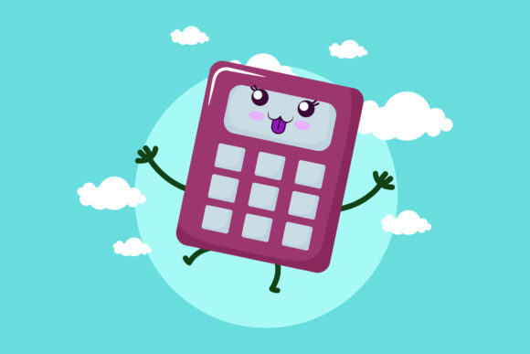 Back to School Calculator Kawaii Cloud for Creative Projects