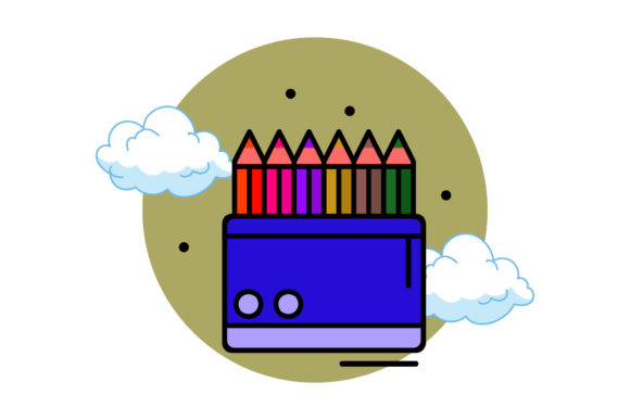 Back to School Colored Pencils Cloud: A Versatile Design Resource for Creators and Educators