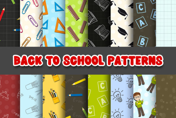 Back to School Digital Papers Patterns