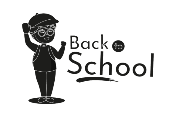 Back to School Poster Character Black for Bold Designs
