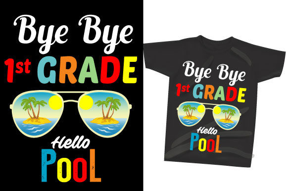 Bye Bye 1st Grade: Back to School T-Shirt Design Assets