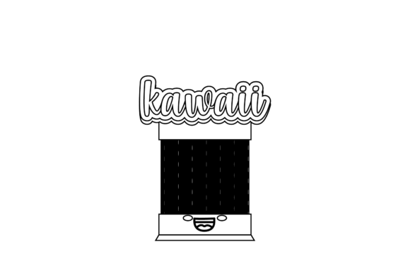 School Back to School Kawaii Outline: A Creative Asset for Modern Design Projects